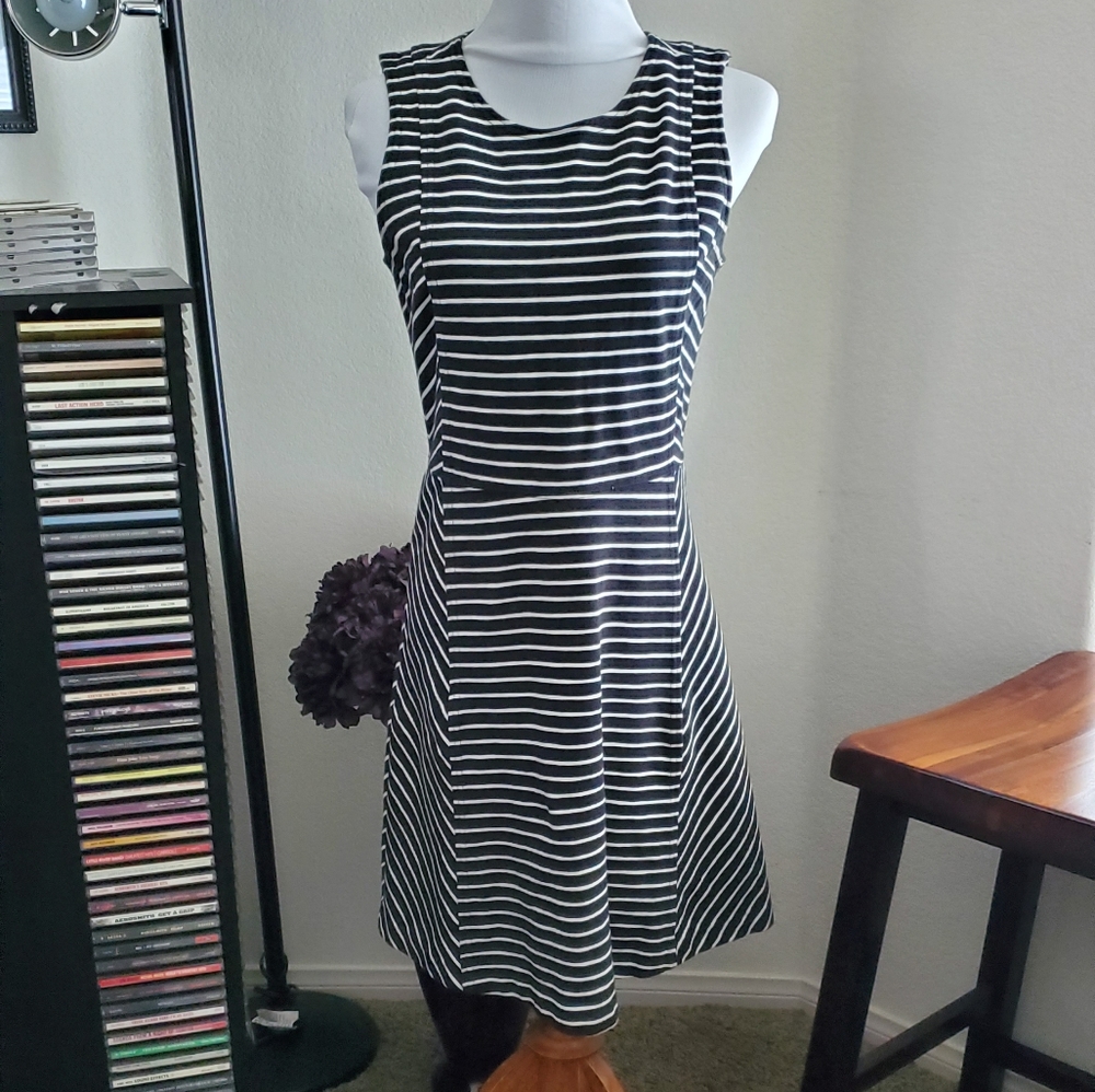 J. Crew A-Line Sleevless Striped Dress